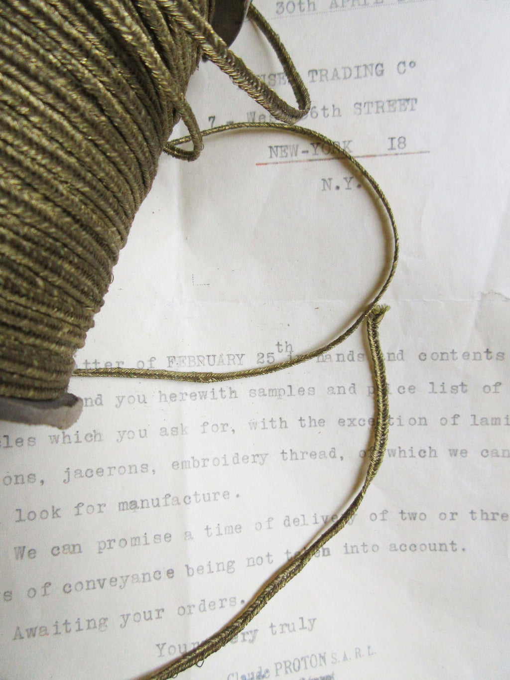2 Yards Gold Metallic Soutache Trim 1/8"