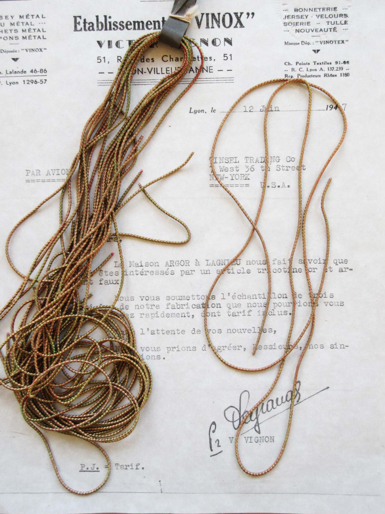 French Check Purl Embroidery Bullion Thread 2 Strands - 9 Colors