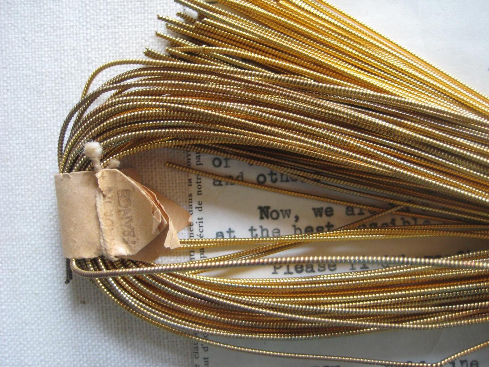 1 Pc  French Gold Metallic Pearl Purl Jaceron