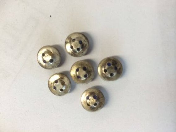 Floral Glass Button 6 pcs