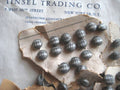 Black Plaid Glass Buttons 1 Doz