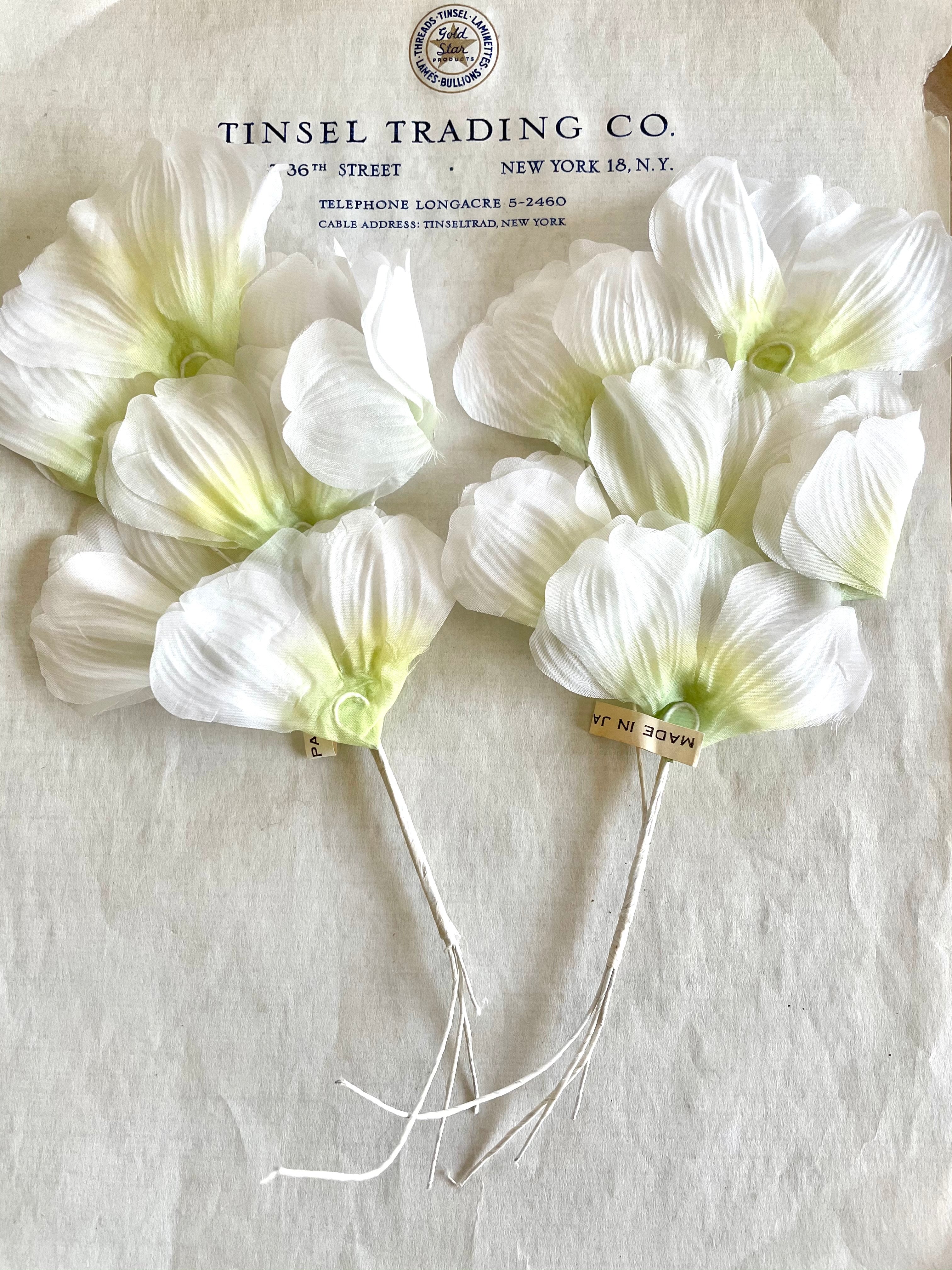 Cream/Green Chiffon Leaf Spray 2 Sprays