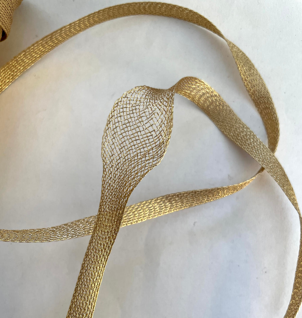 Gold Metallic Mesh Trim 3/16" 2 yds