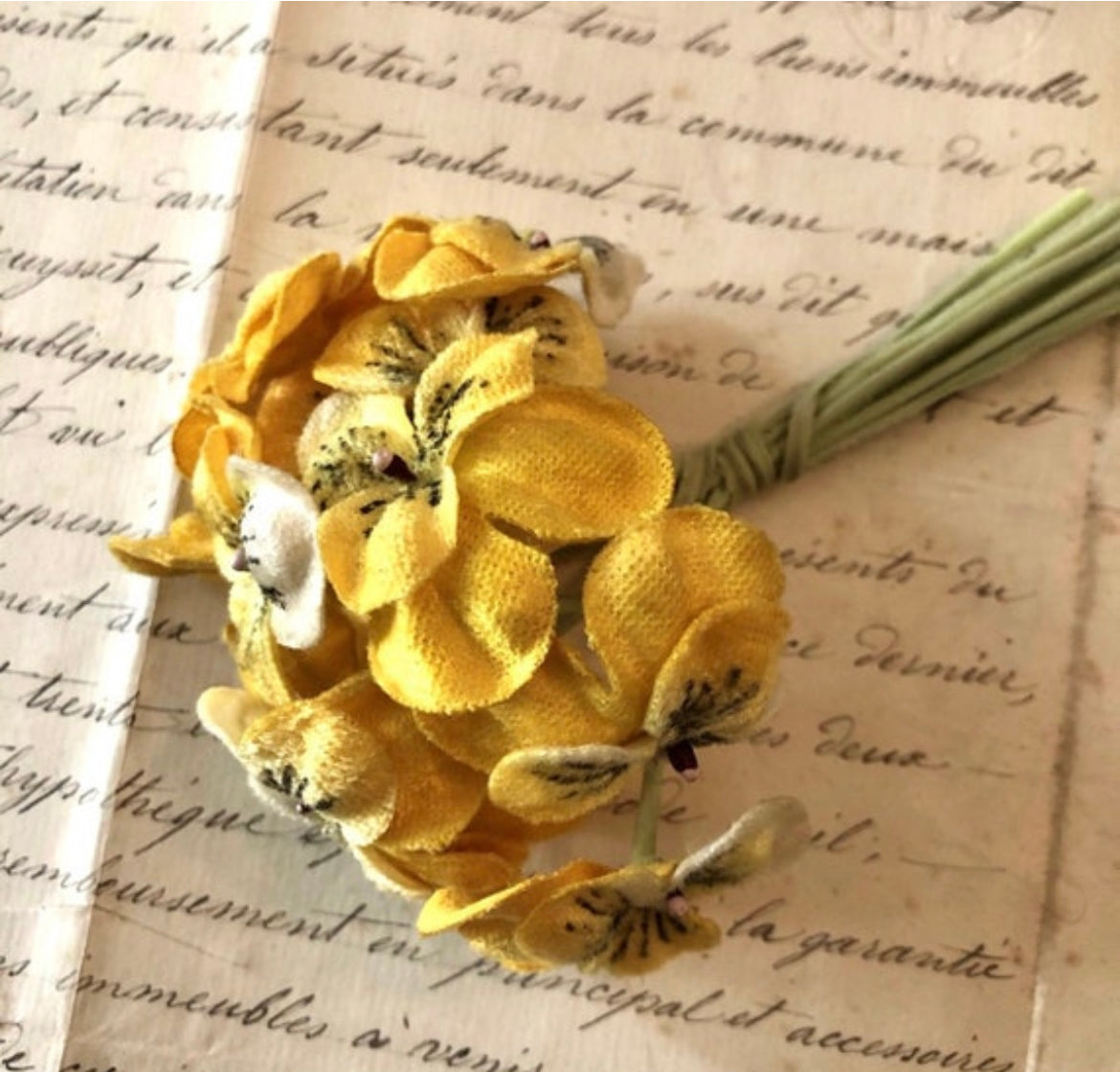 Velveteen Pansies w/Hand Paintinted Veins