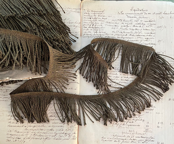 Dark Gold Metallic Twisted Thread Fringe 2 5/8