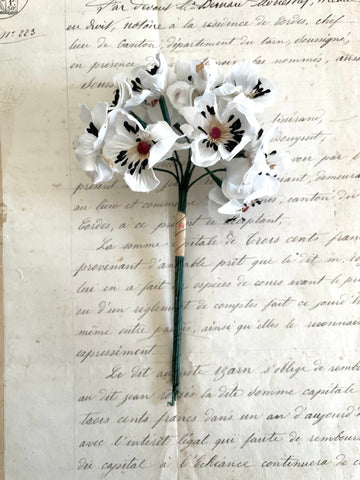 White Flower Spray w/Black Stamens