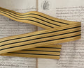 Gold Metallic w/ 3 Black Stripes Trim