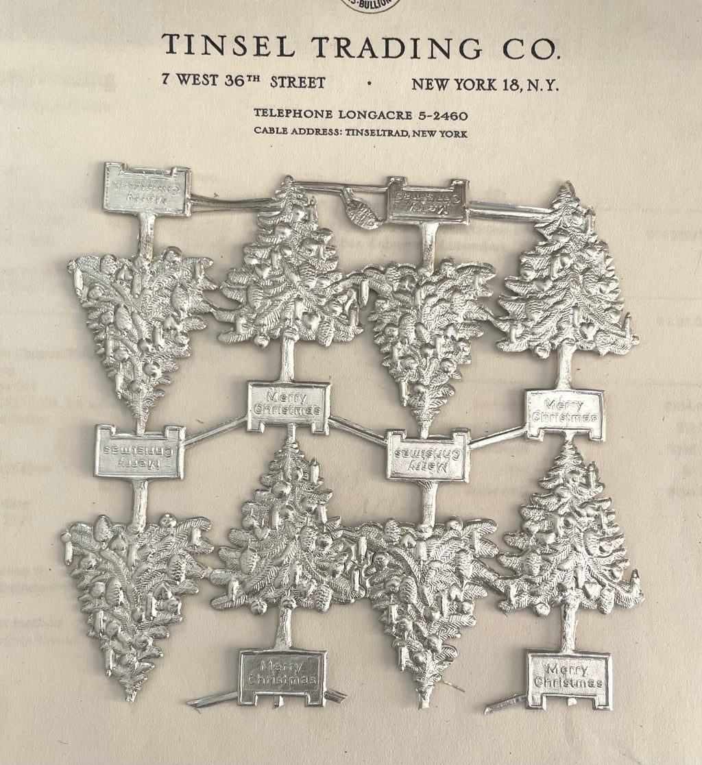 Gold & Silver Dresden Xmas Tree Scrap 8 pcs