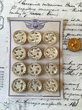 1 Doz Round Crystal Glass Mirror Backed Buttons