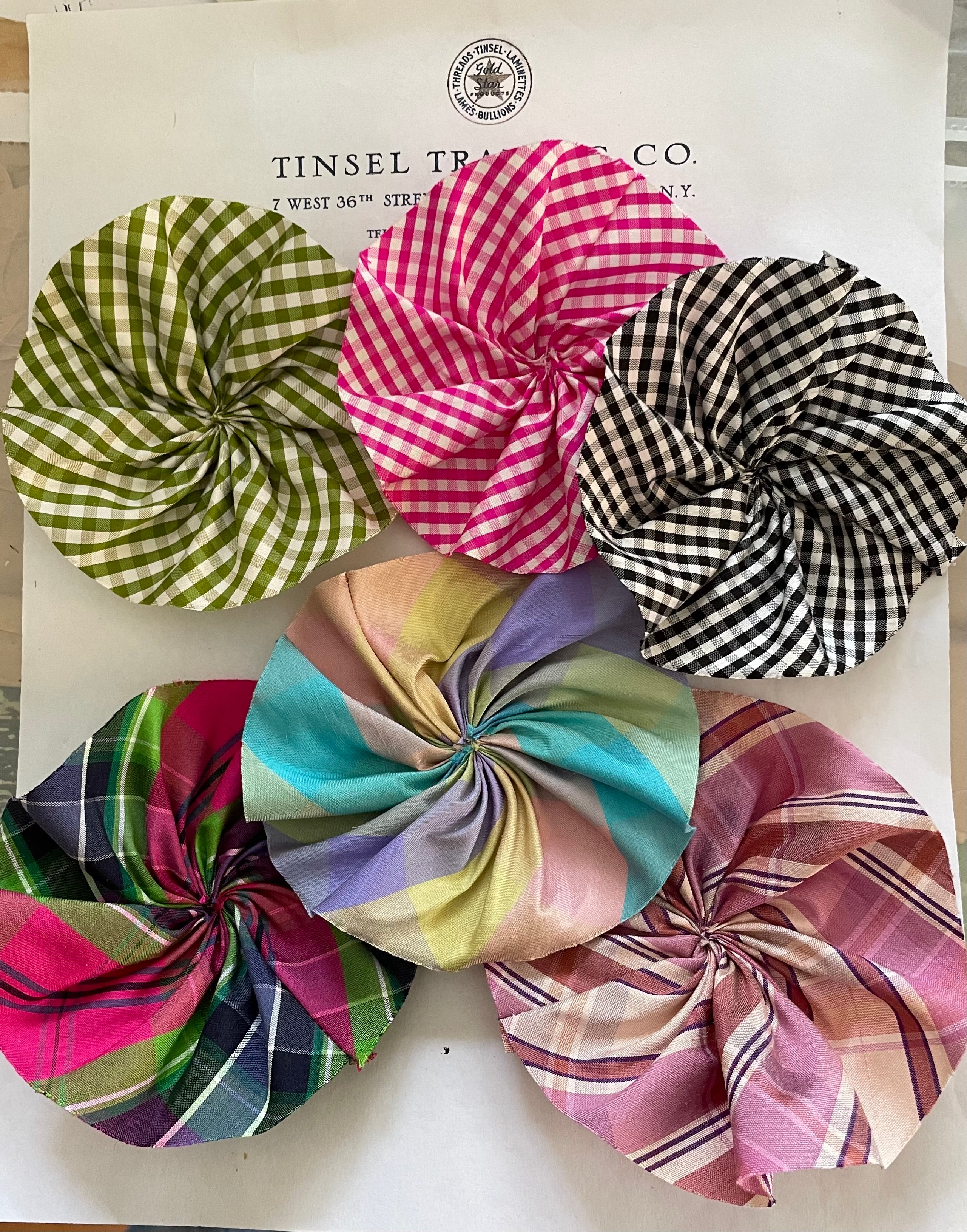 Silk Ribbon Cockades/Rosettes 4”- Multiple Colors