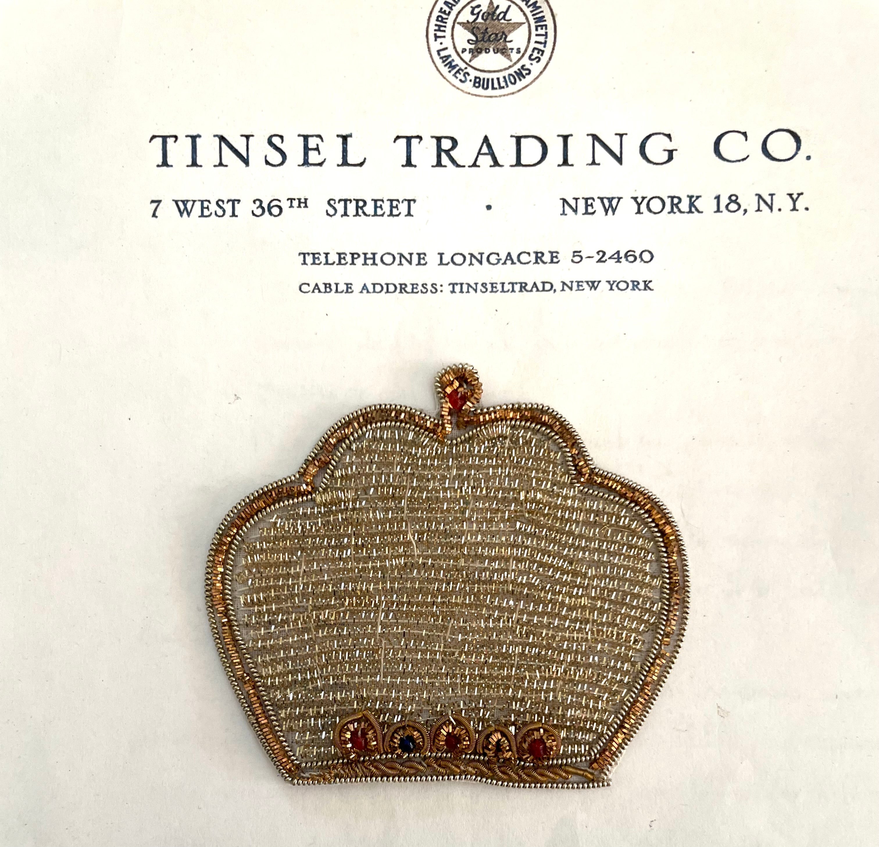 Large Crown Bullion Applique