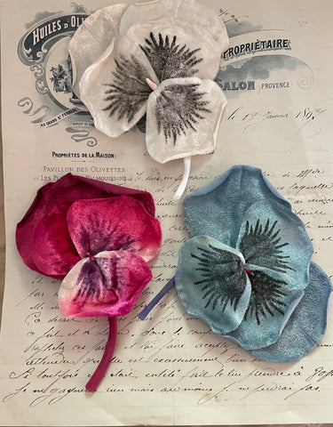 Hand Painted Velvet Pansy