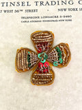 Gold W/Red & Green Sequin Petal