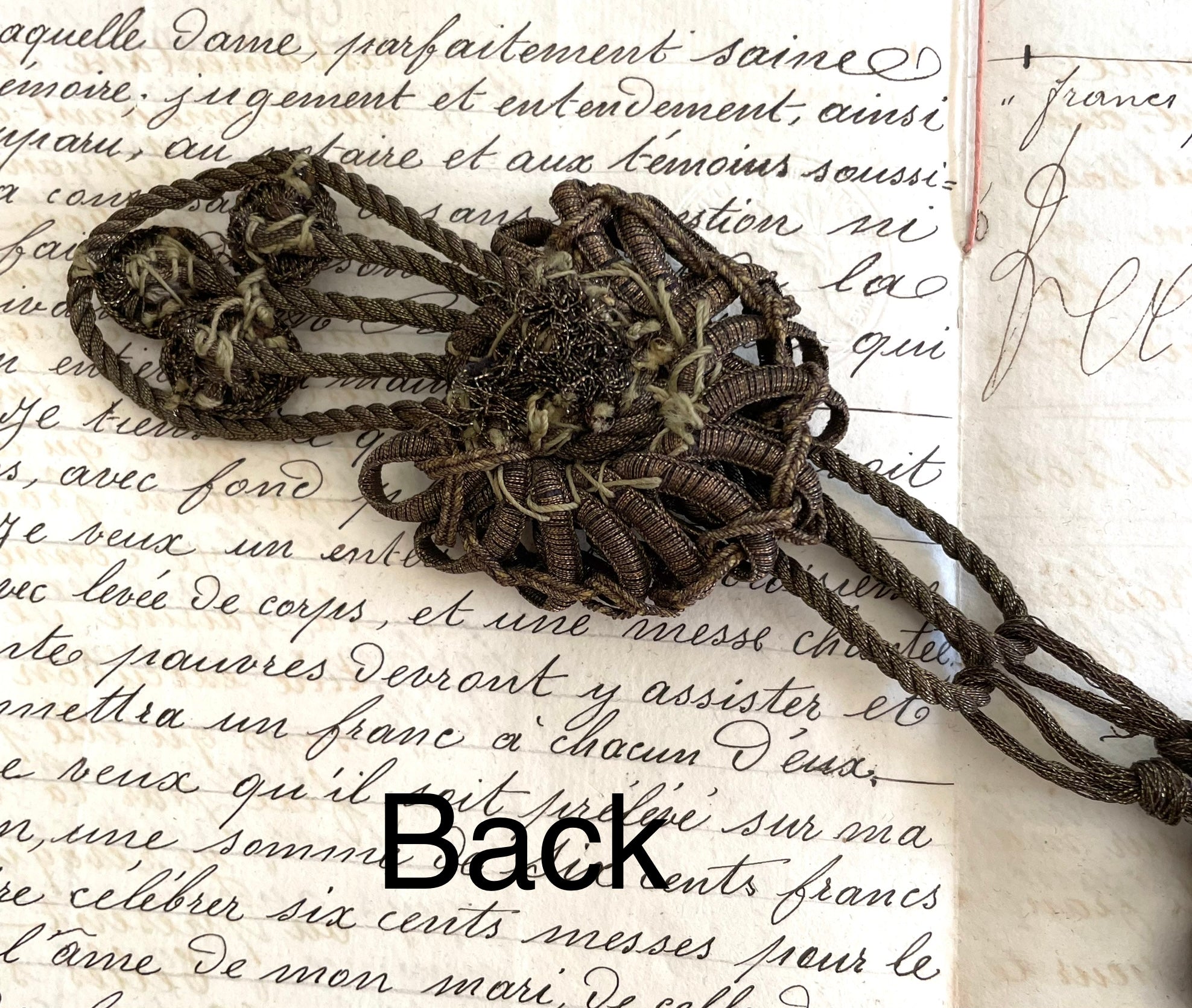 Knotted Braided Cord Top Long Bullion Tassel  12"
