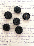 6 Glass Black Buttons
