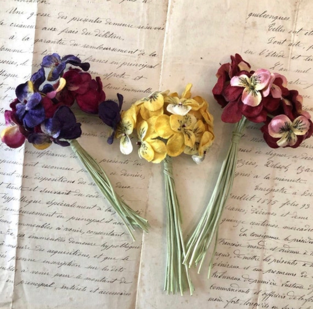 Velveteen Pansies w/Hand Paintinted Veins