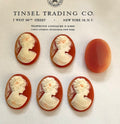 Coral/Cream Cameo 40mm x 30mm 6 pcs