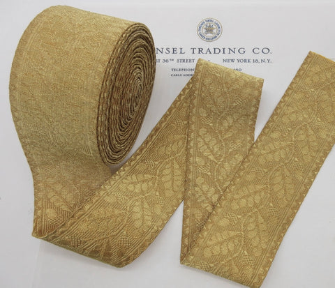 Metallic and Eyelash Leavers Lace Trim - Cream / Gold - Fabric by the Yard