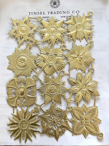 Choose from 59 Scrap Diecut German Gold Foil Paper Embellishments