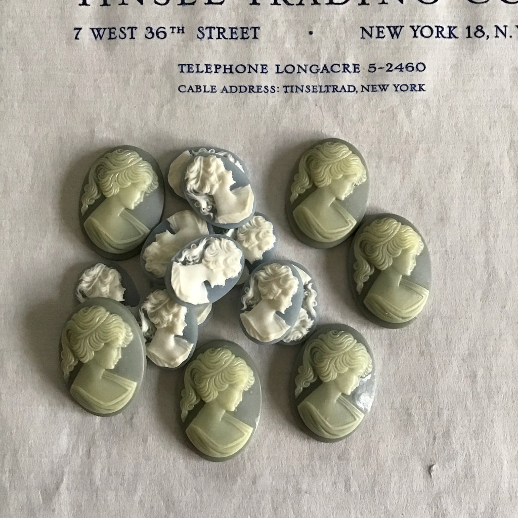 Blue/Cream Cameo 2 Sizes