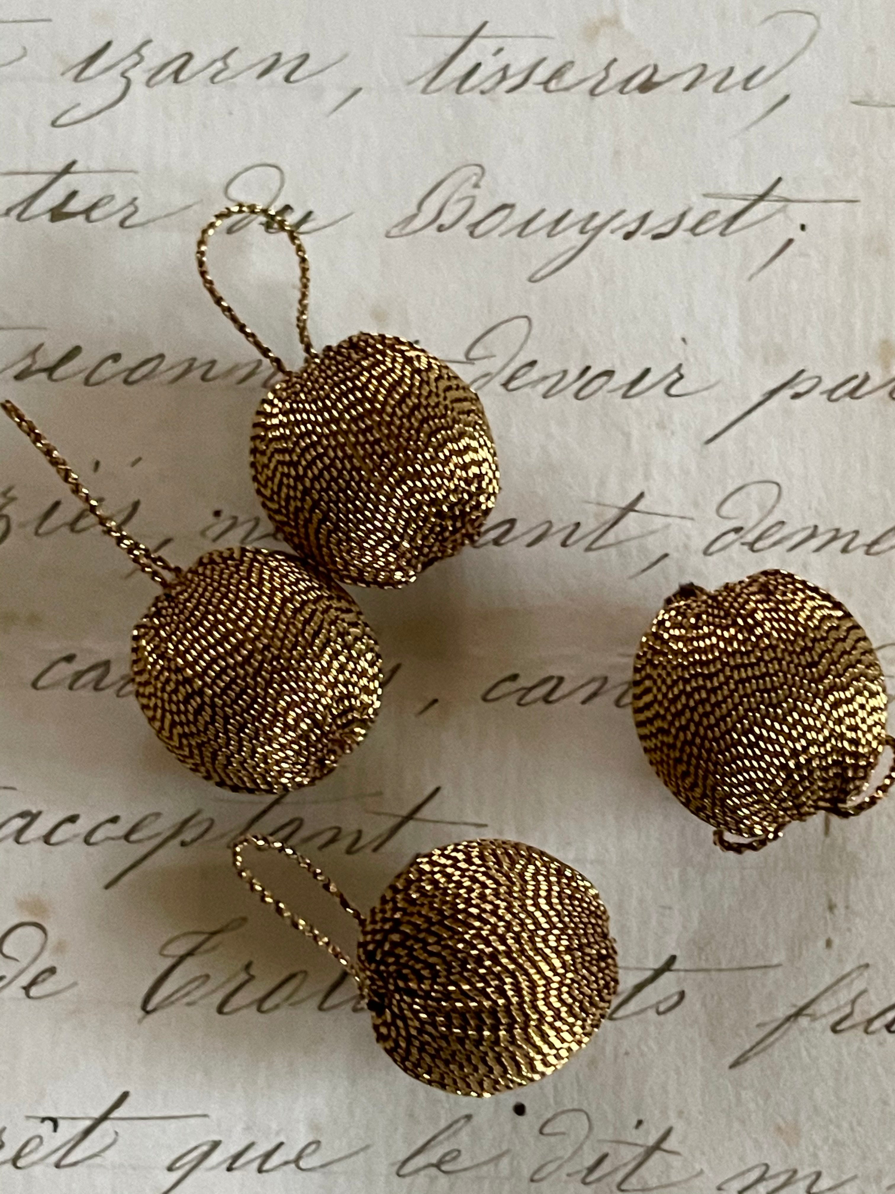 4 Dark Gold Metallic Round Bobbles 5/8"