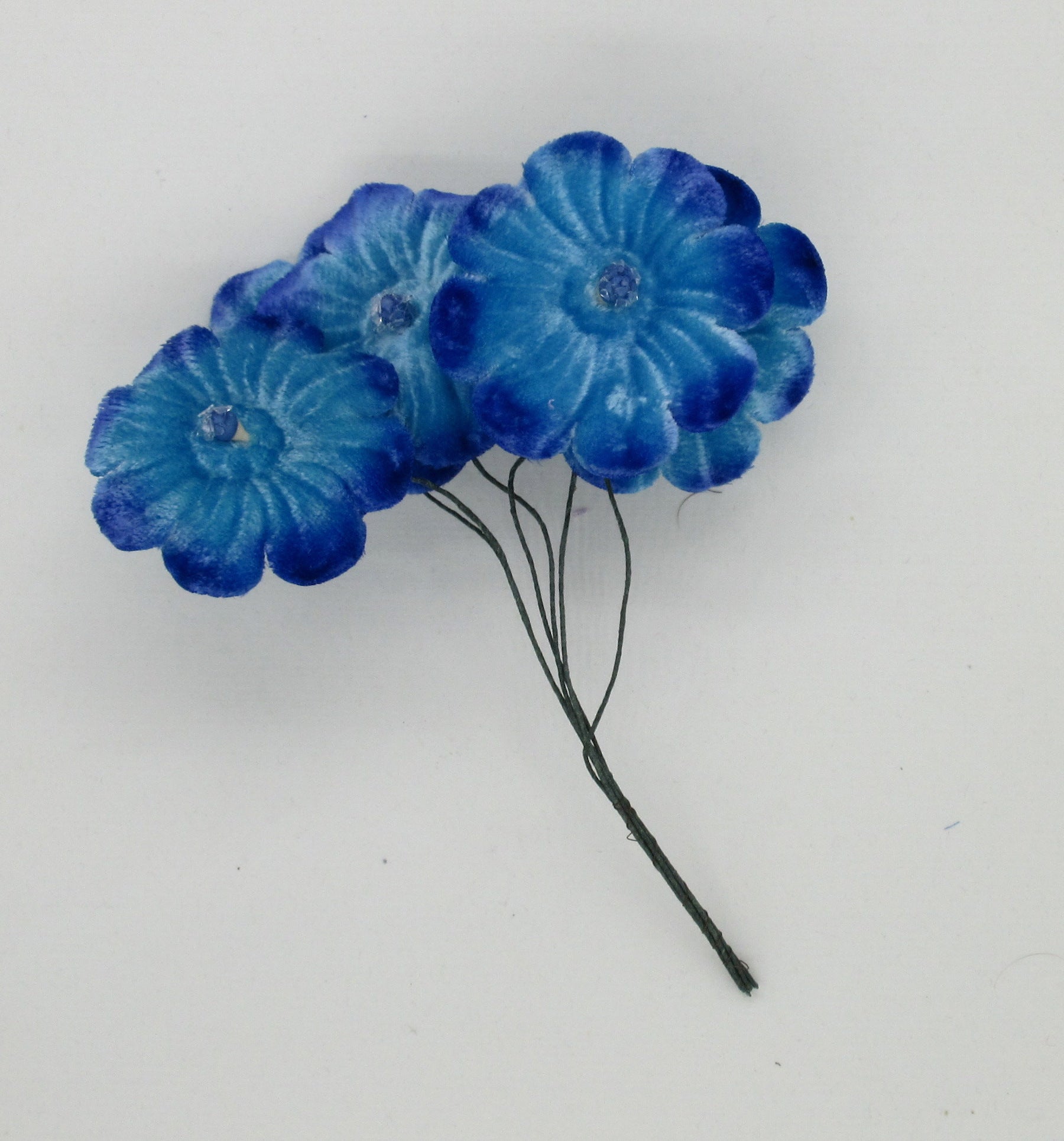 Blue, Pink, Purple Velvet Flower Spray