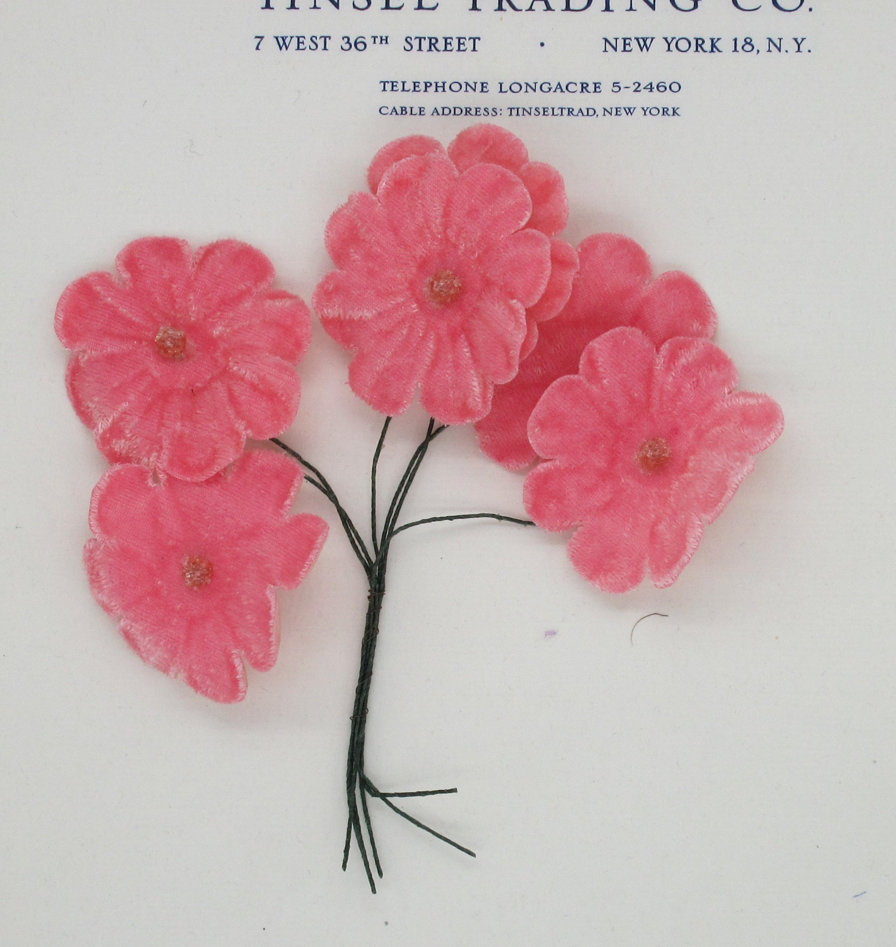 Blue, Pink, Purple Velvet Flower Spray