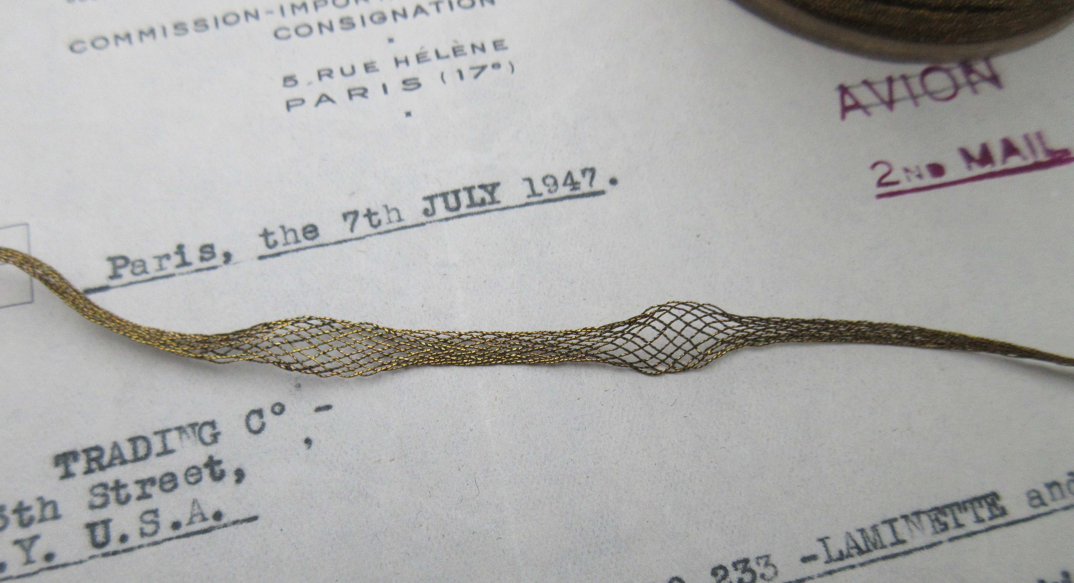 Dark Gold Metallic Mesh Trim 1/8" 2 yds