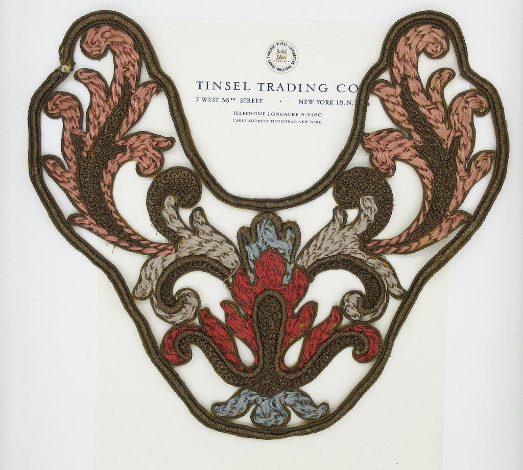 Multi-Color French Embroidered Yoke Applique