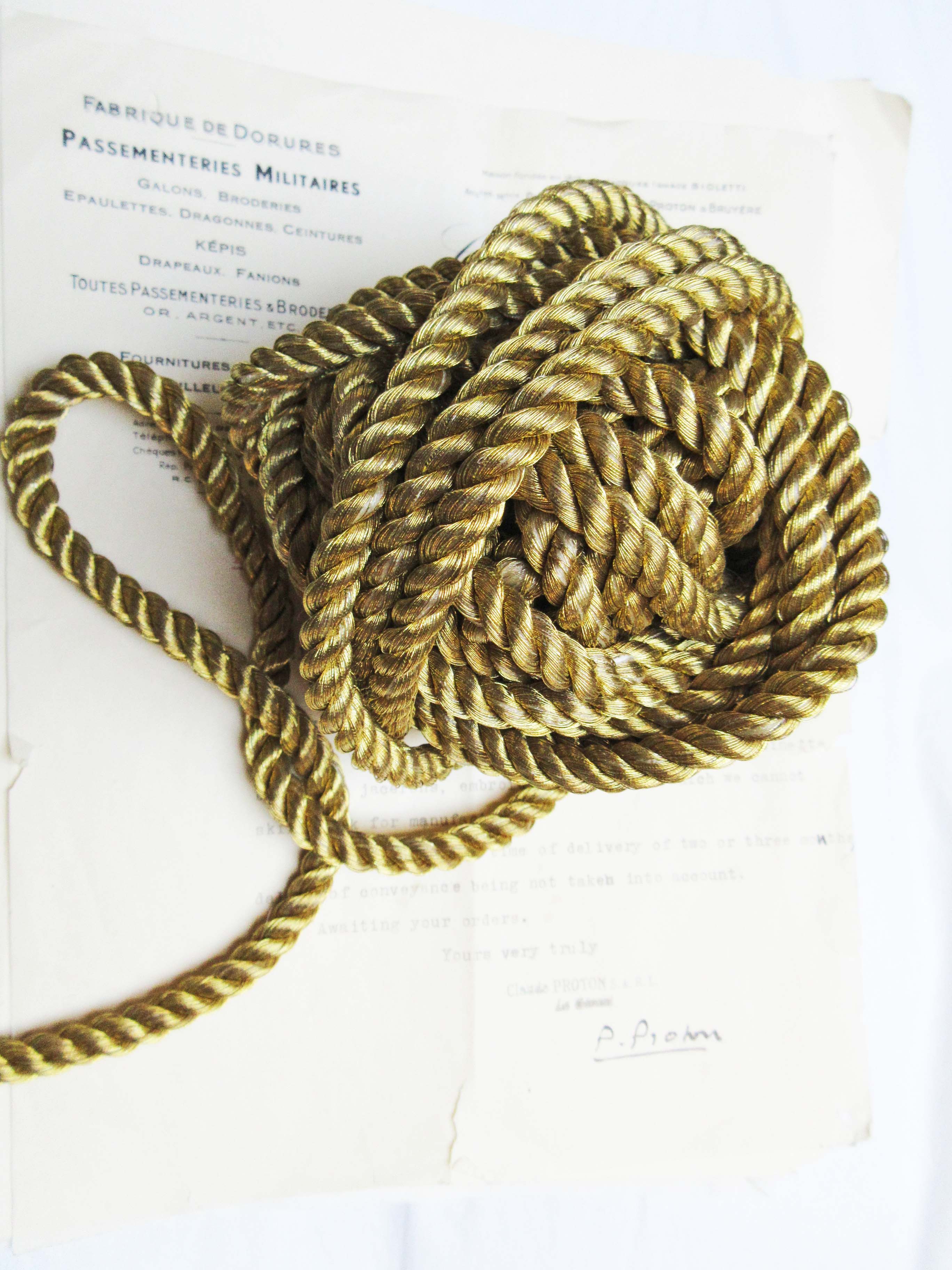 Gold Metallic Cord 3/8"