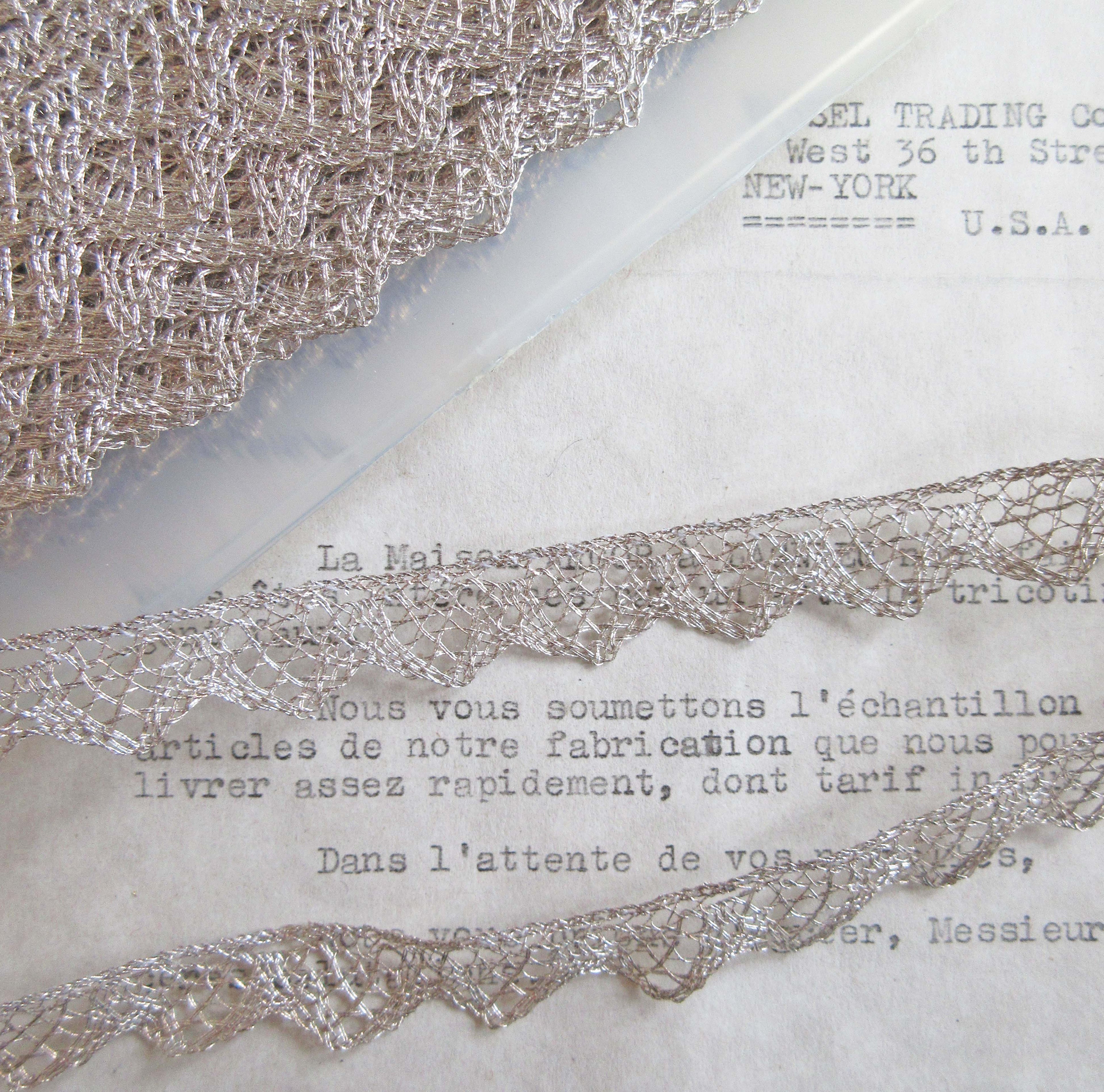Silver Metallic Lace Trim 9/16"