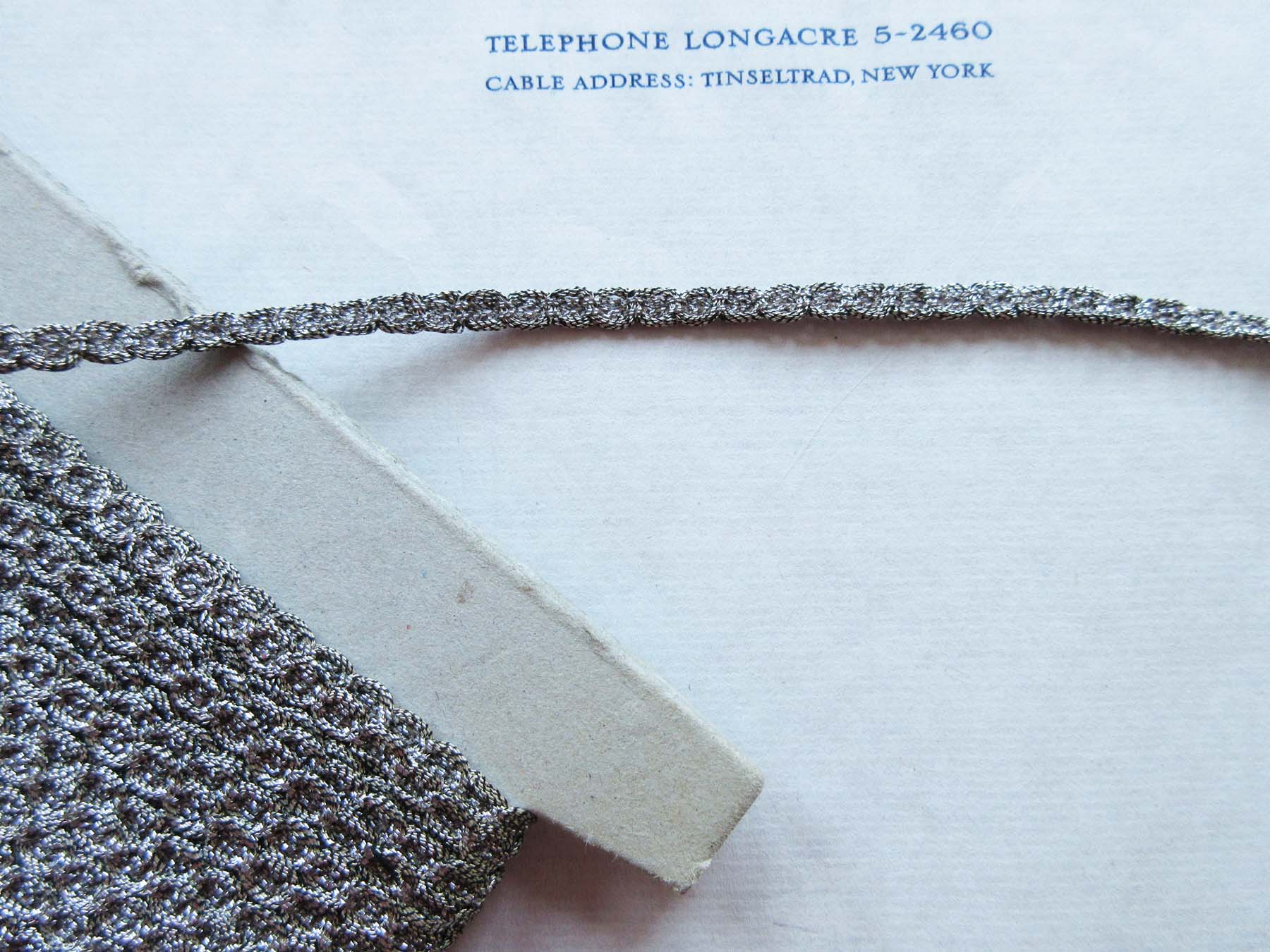 2 yds Pewter Metallic Trim 3/16"