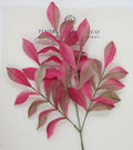 Pink/Multi Color Muslin Leaf Spray