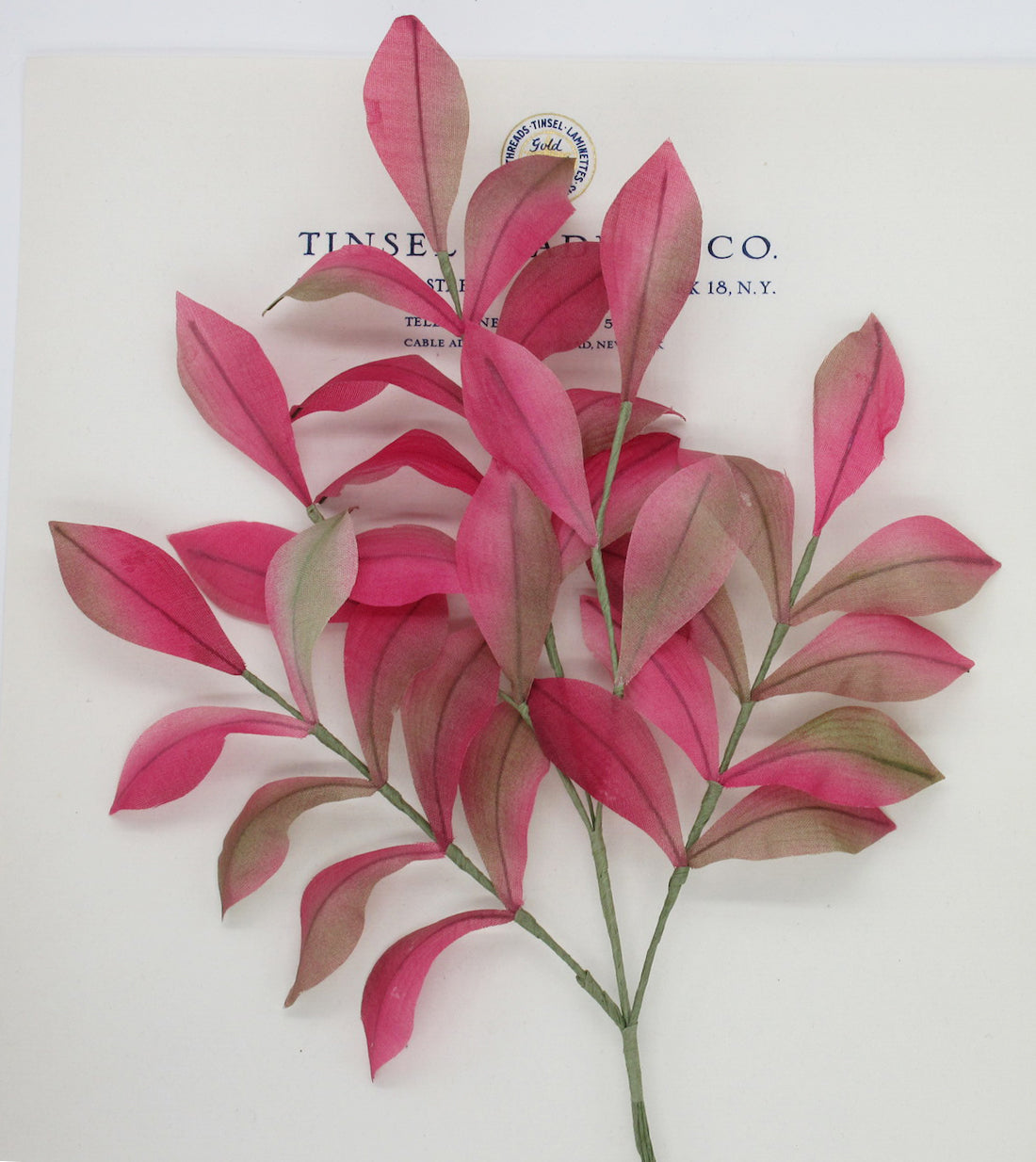 Pink/Multi Color Muslin Leaf Spray