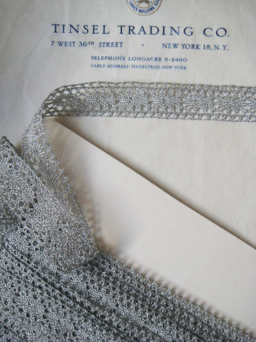 Silver Metallic Lace Trim 13/16" 2 Yards