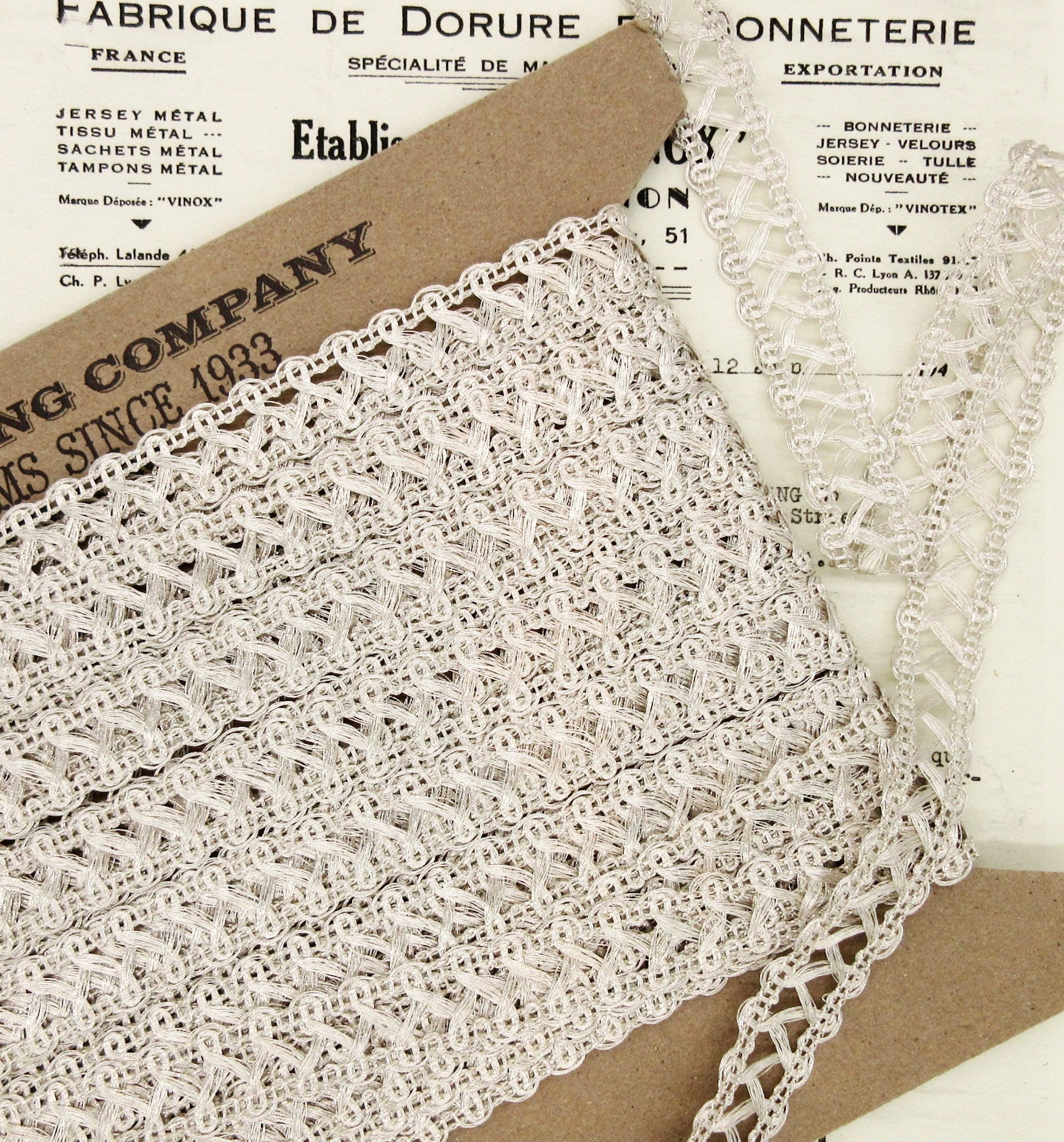 Silver Metallic Open Weave Trim 5/8"