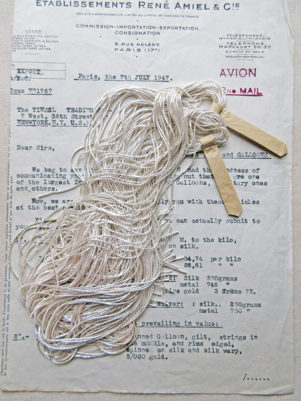 French Check Purl Embroidery Bullion Thread 2 Strands - 9 Colors