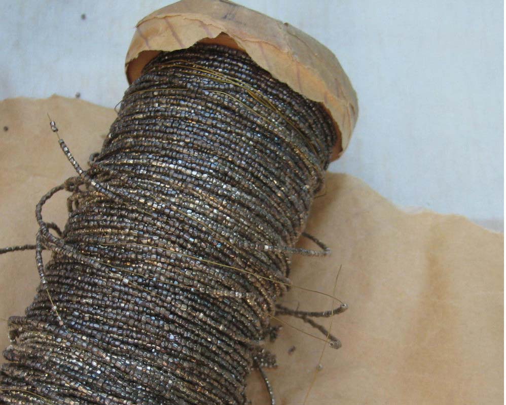 Silver Glass Beads on Wire 2 yards
