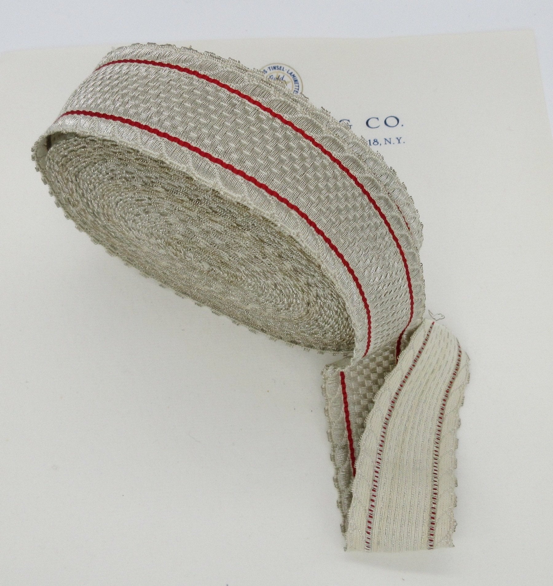 Silver w/2 Red Stripes Metallic Trim