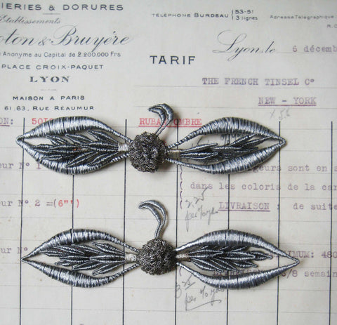Pair Silver Wing-Like Appliques