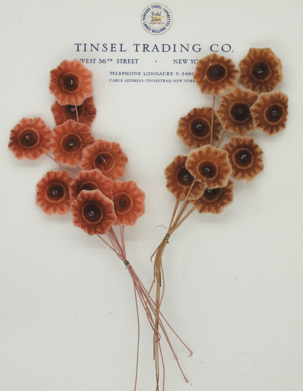 Two Tone Rust, & Two Tone Brown Embossed Velvet Spray