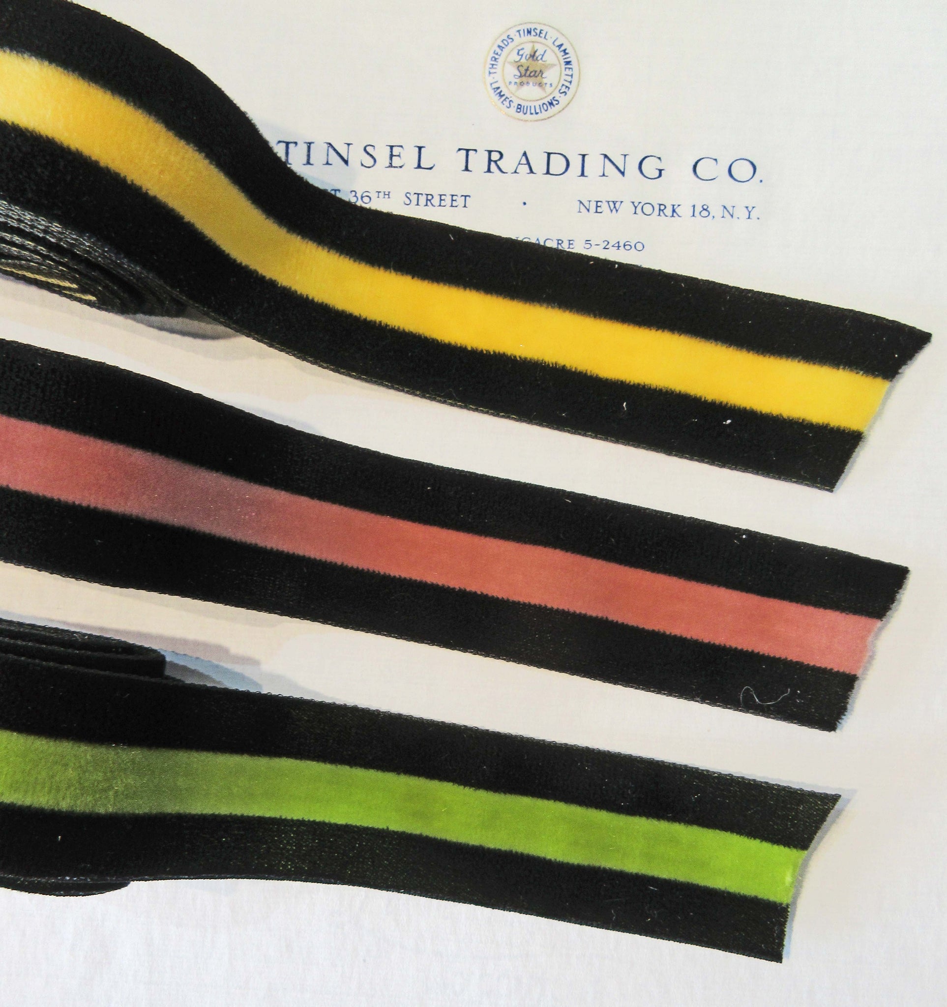Velvet Stripe Ribbon Asst Colors