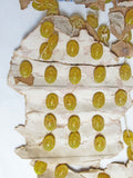 Yellow Oval Glass Button 1 Doz